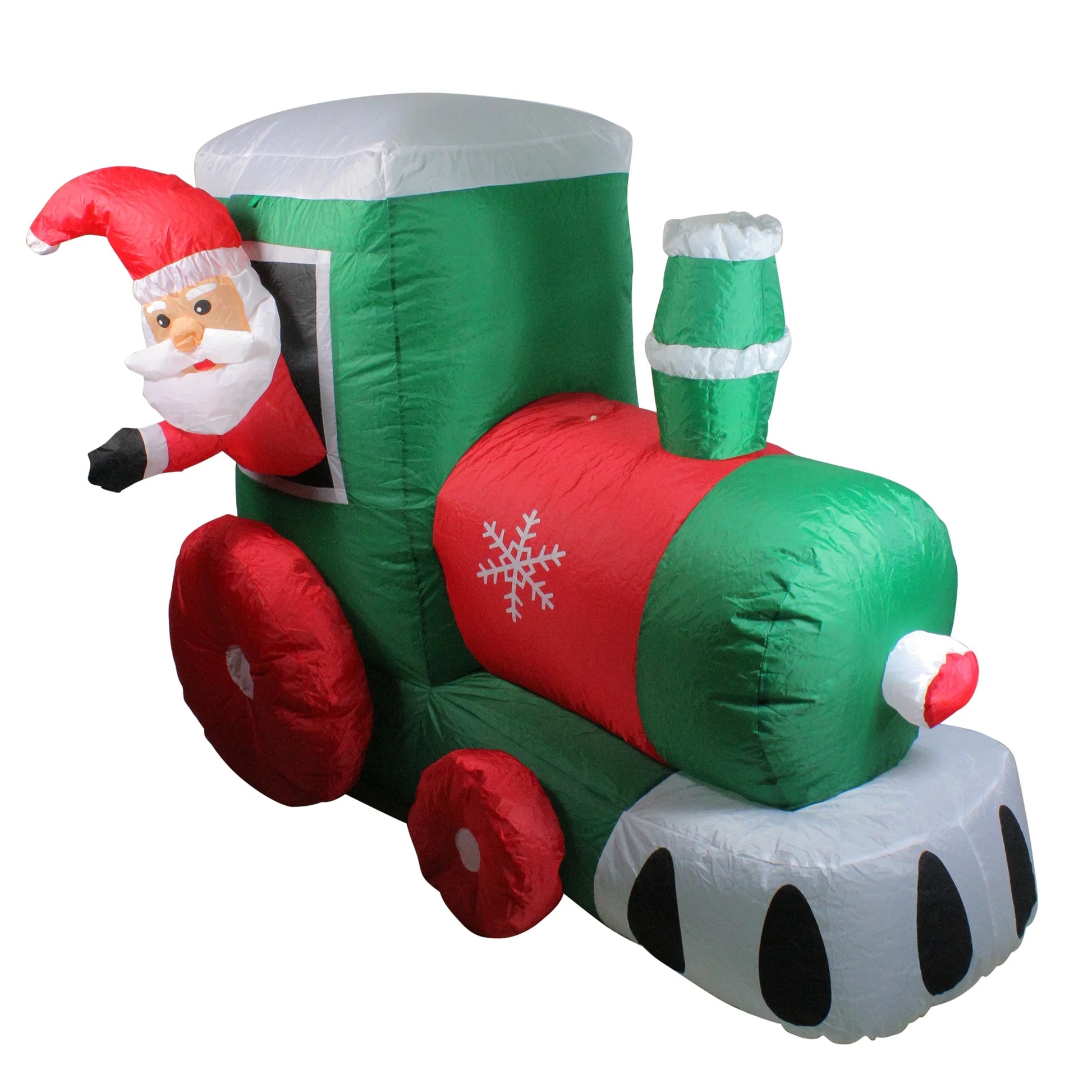 Lighted Inflatable Santa on Locomotive Train Outdoor Christmas Decoration - 4.5'