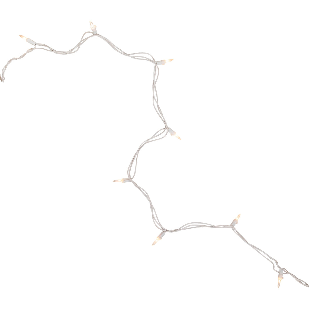 Mini Incandescent Christmas Lights - Clear - 10' White Wire - 50Ct
