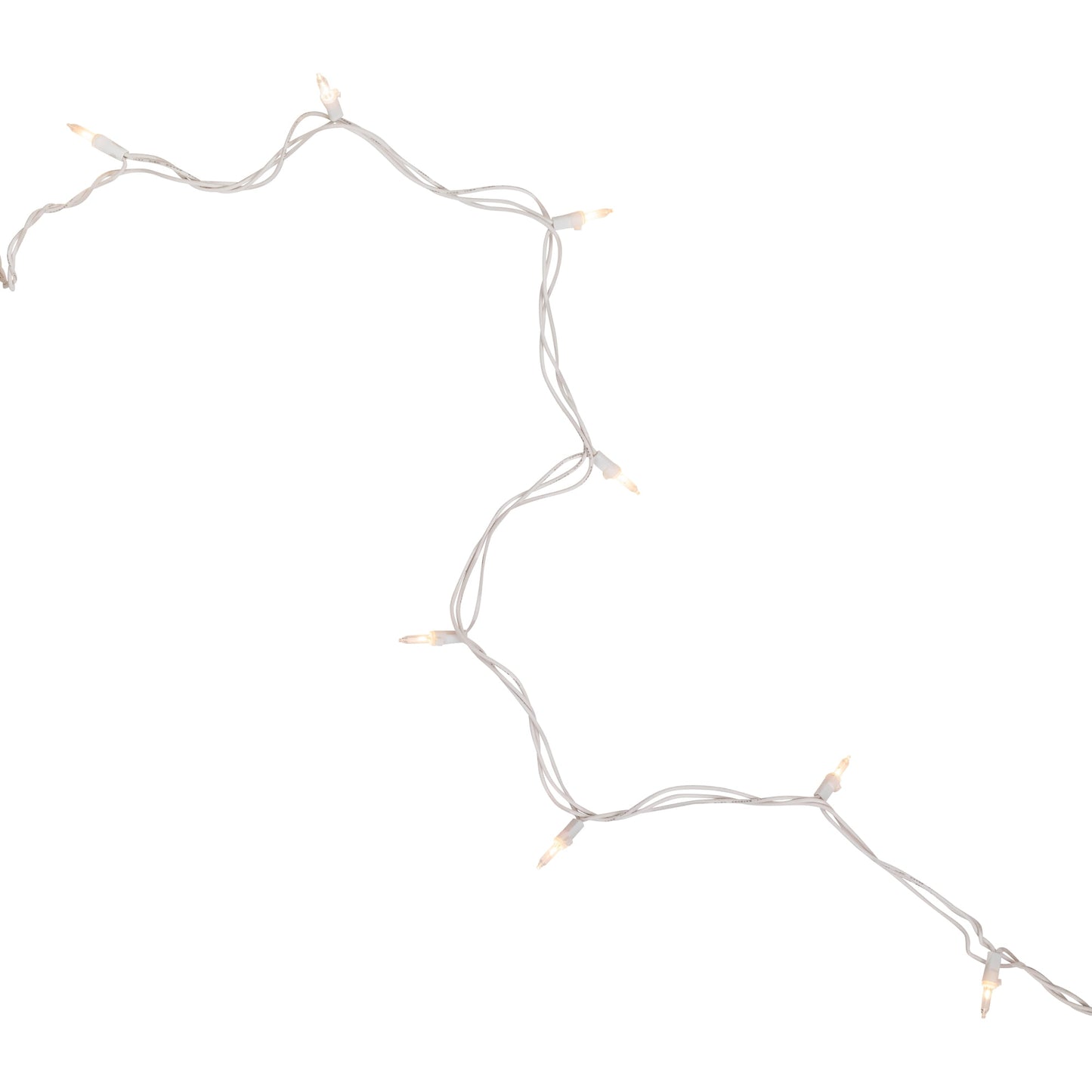 Mini Incandescent Christmas Lights - Clear - 10' White Wire - 50Ct