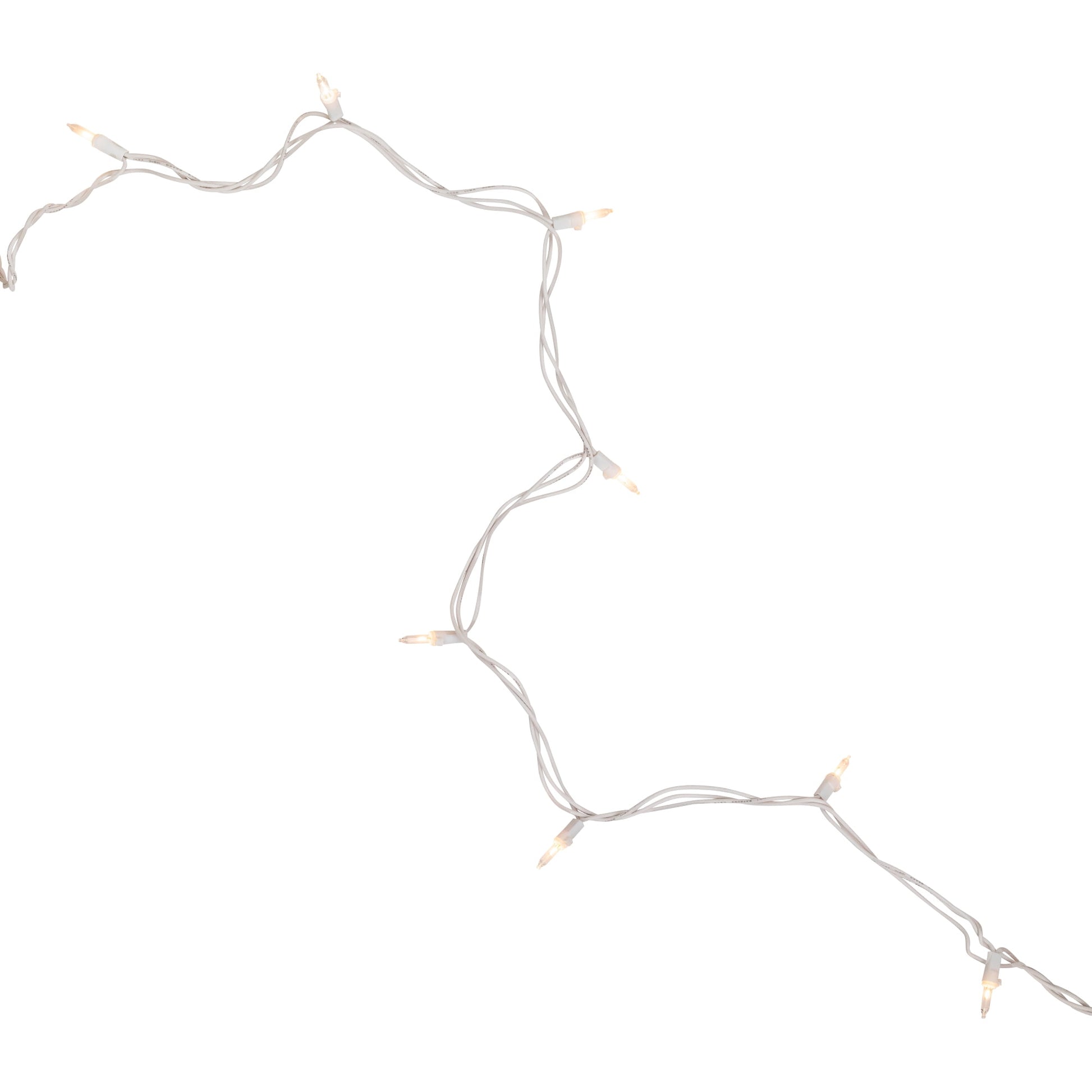 Mini Incandescent Christmas Lights - Clear - 10' White Wire - 50Ct