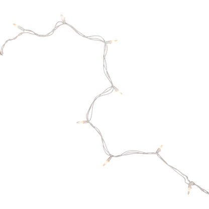 Mini Incandescent Christmas Lights - Clear - 10' White Wire - 50Ct