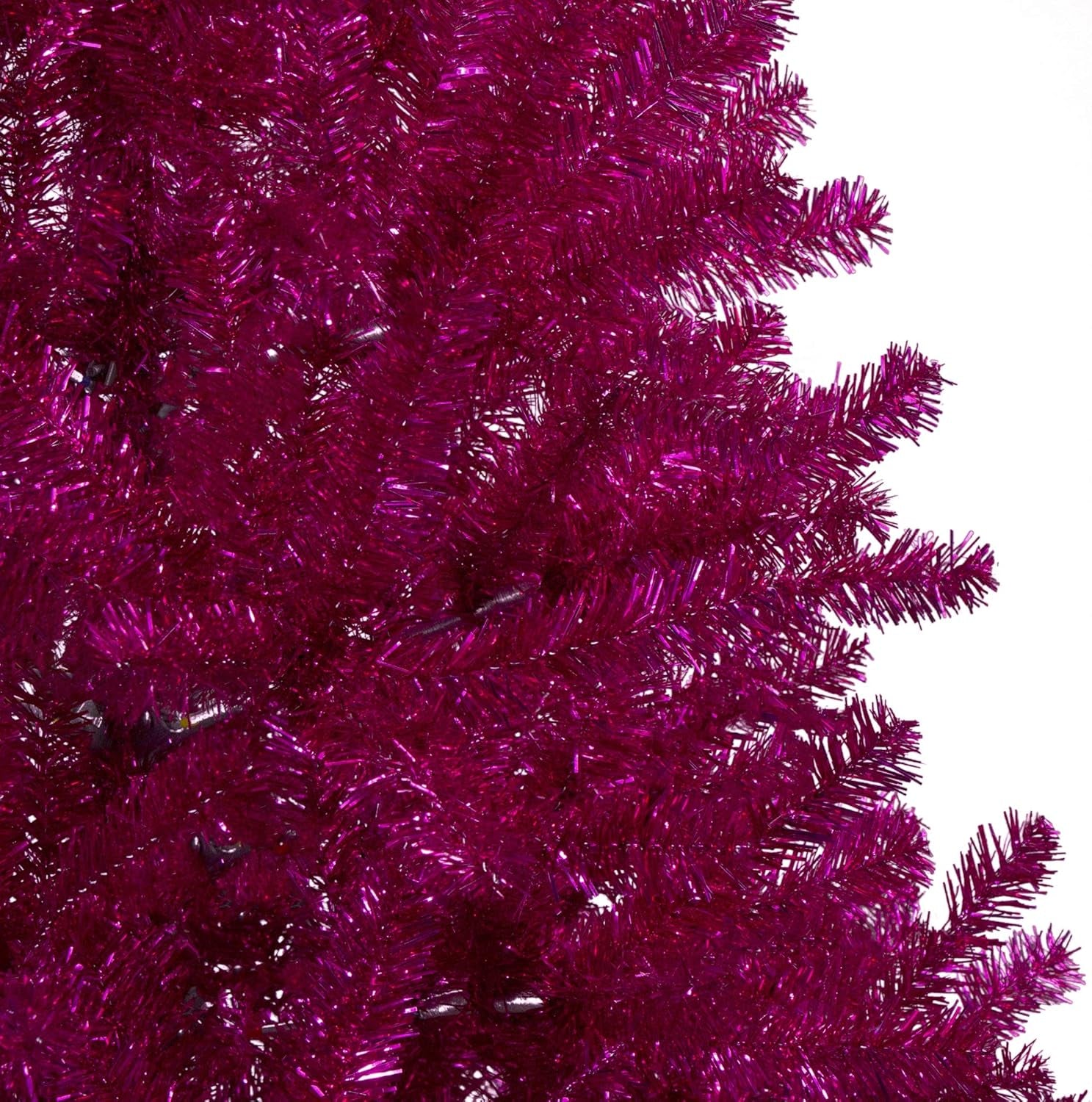 6' Metallic Pink Tinsel Artificial Christmas Tree - Unlit