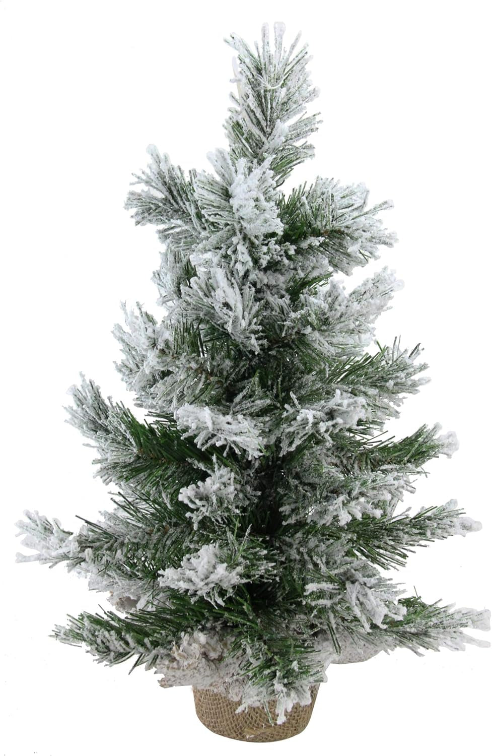 Pine Artificial X-Mas Tree in Burlap Base, 18", White