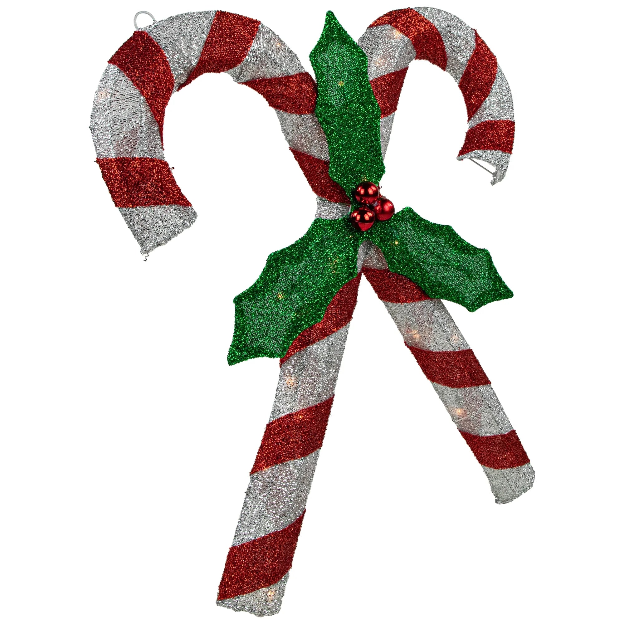Double Candy Cane Lighted Outdoor Christmas Decoration - 26" - Clear Lights