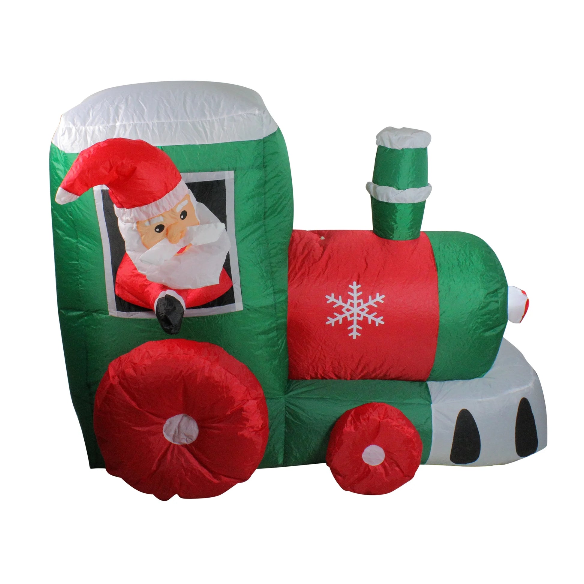 Lighted Inflatable Santa on Locomotive Train Outdoor Christmas Decoration - 4.5'