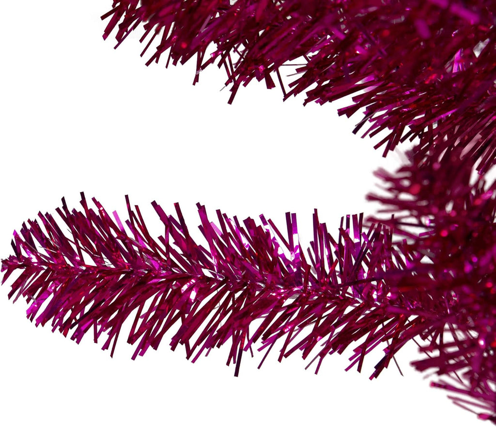 6' Metallic Pink Tinsel Artificial Christmas Tree - Unlit