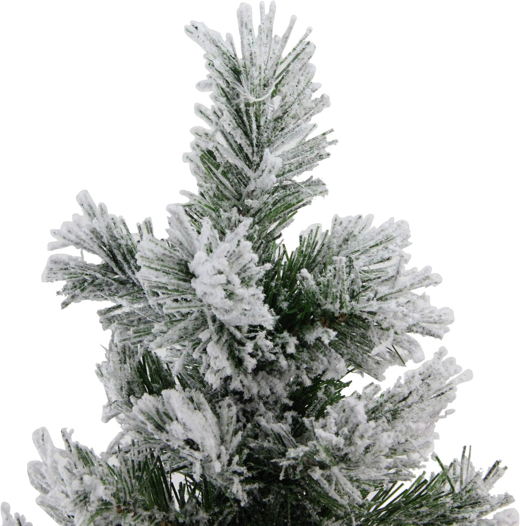 Pine Artificial X-Mas Tree in Burlap Base, 18", White