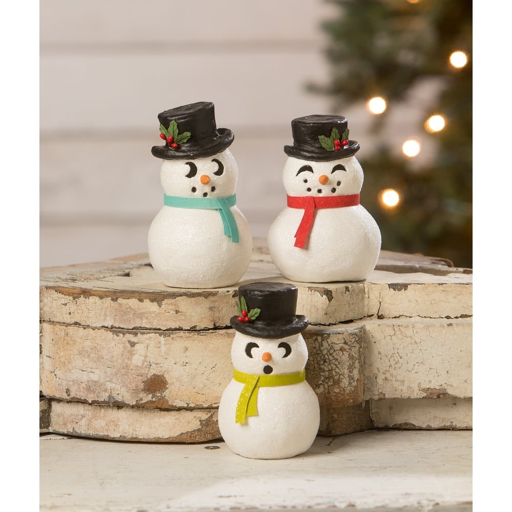 Set of 3 Snowman Luminaries by Bethany Lowe