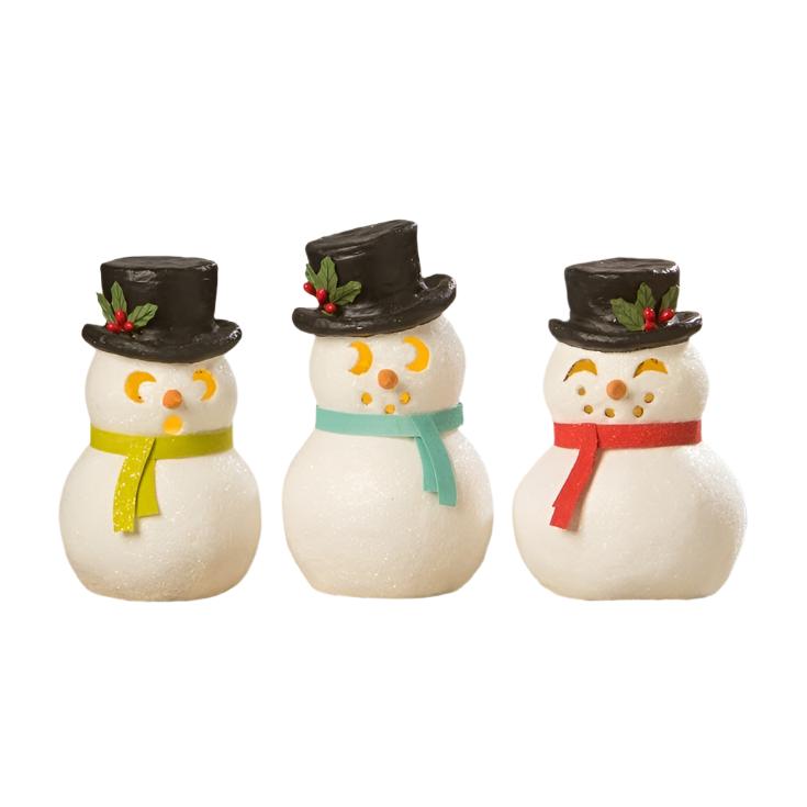 Set of 3 Snowman Luminaries by Bethany Lowe